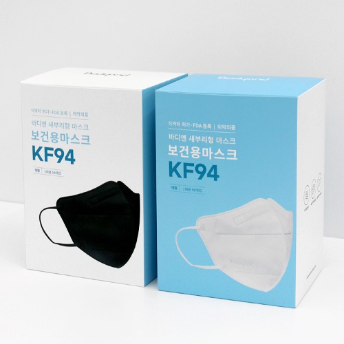 KF-94 바디앤 새부리형 마스크 50매 (화이트/블랙)